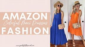 Amazon colorful maxi dresses.mov