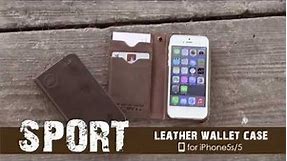 SPORT leather wallet case for iPhone 5s/5