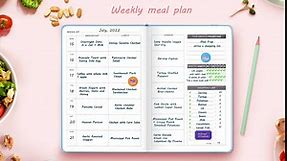 JUBTIC Weekly Meal Planner Notebook, Daily Meal Prep Journal with Shopping and Grocery Lists for Food Planning Menu Planning Healthy Diet or Weight Loss Tracking, Last 1 Year,Undated, A5, Navy Blue