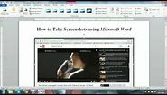 How to use Screenshot feature of Microsoft Word 2010