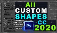 How to Find All Custom Shapes for Photoshop CC 2020 | Get Back All Custom Shapes
