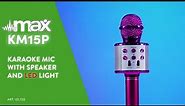 MAX KM15P Karaoke Mic with speaker and LED light BT/MP3 LED Pink - 130.147