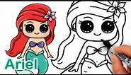 How to Draw Mermaid Ariel Cute and Easy