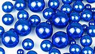 150 Pcs Blue Floating Beads for Vases and 800 Pcs Gel Beads for Vases, Blue Vase Filler Fake Pearl Beads Floating Vase Decor Dark Blue Pearls Navy Blue Vase Filler Home Wedding 8/14/20 mm