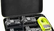 Case Compatible with Ryobi ONE+ 18V Lithium-Ion 4.0/ 3.5/ 3.0/ 2.0/ 1.5 Ah Compact Battery. Storage Carrying Holder for Ryobi 18-Volt Battery Charger. Organizer Container with 6 Dividers (Box Only)
