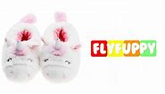 FLYFUPPY Girls Unicorn Slippers Soft Fluffy with Rubber Sole