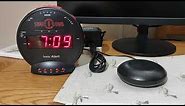 SUPER LOUD Sonic Bomb Alarm Clock with Bed Shaker - UK Version SBB500SS Geemarc Alarm Vibration Demo
