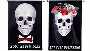 How to assemble our skull lovers black and white aesthetic tapestry?