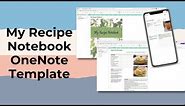 OneNote Cookbook Notebook Template: My Recipe Notebook