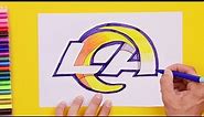 How to draw Los Angeles (LA) Rams Logo (NFL Logo)