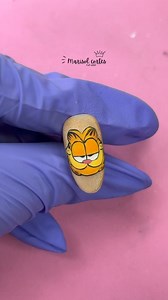 Garfield Tutorial paso a paso/ micropintura paso a paso. | Marisol Cortes Nails