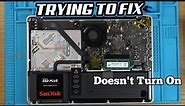 Faulty Apple MacBook Pro A1278 - Charges But Doesn't Power On - Trying to FIX