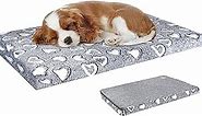 VANKEAN Dog Crate Mat Reversible Cool and Warm, Stylish Dog Bed for Crate with Waterproof Inner Linings and Removable Machine Washable Cover, Firm Support Dog Pad for Small to XX-Large Dogs, Grey