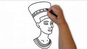 how to draw Egyptian queen ( pharaoh ) step by step with mind zone