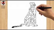 How to Draw Cheetah Easy Drawing | Simple Step by Step Cute Cheetah Sketch Tutorial for Beginners