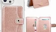 M-Plateau Phone Wallet Stick on, 3M Adhesive Slim Credit Card Holder for Cell Phone and Phone Case Phone Card Holder Compatible with Most Smartphones Pink