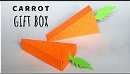 Carrot Gift Box DIY Tutorial | Free Template | Handmade Paper Gift Box | Easter Craft Idea