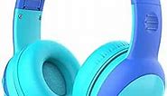 gorsun Bluetooth Kids Headphones with Microphone,Children's Wireless Headsets with 85dB Volume Limited Hearing Protection,Stereo Over-Ear Headphones for Boys and Girls (Blue)