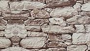 Timeet Stone Peel and Stick Wallpaper 3D Brick Wallpaper 17.3"x118.1" Self Adhesive Removable Wallpaper for Wall Backsplash Decor