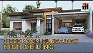 HOUSE DESIGN 3 Bedroom Bungalow with High Ceiling | 175sqm | Exterior & Interior Animation