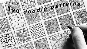 120 Easy Doodle Patterns / Zentangle Art / Doodling