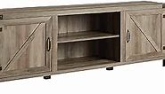 Walker Edison Georgetown Modern Farmhouse Double Barn Door Stand for TVs up to 80 Inches, 70 Inch, Grey Wash