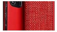 Leather Wallet Case Compatible with iPhone 13 Pro Max, D5 Edition Calf Skin Leather Diary Flip Cover Card Slot Holder with Gift Box, Handmade and Designed for iPhone 13 Pro Max (Red)