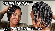 How I get FULLER looking Mini Twist with FINE natural hair! | Two-strand twists | protective style
