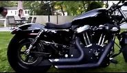 Harley Davidson Sportster 48 with 4.5 gallon gas tank and drag bars