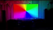 Philips Hue 75" Gradient Strip installed on a 85" TV. Color Test
