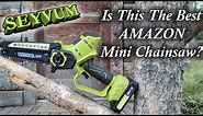 SEYVUM Mini Cordless Chainsaw Kit Upgraded 6 Inch Handheld Electric Compact Portable Chainsaw