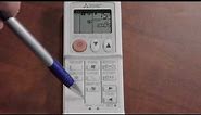 Mitsubishi Ductless Remote - Simple Remote, Basic Functions