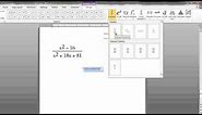 Writing Math Equations in Microsoft Word