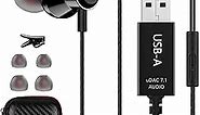 USB Headset with Microphone for PC, Noise Cancelling Computer Headphones for Laptop/ 8.2 FT, Lightweight PC Headset with Audio Controls & Mute Function for Office Live Broadcast Gaming Headset and PS4