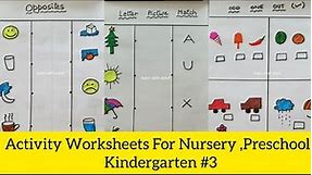 DIY Activity Worksheets For Nursery , Preschool and Kindergarten #3