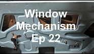 Datsun 240z Build - Episode 22 - Window Door Mechanism Installation - Panchos Garage