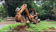 First Time Digging With the Case 580E Backhoe - Tree Stump!