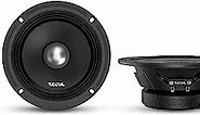 RECOIL MS65-4P 6.5-Inch Midrange Pro Audio Car Speakers, 600 Watts Max, 300 Watts RMS, 4Ohm, 1.5-Inch High Temperature Kapton Voice Coil, Premium Quality Car Audio Door Speakers (Pair)