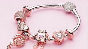 ATHENAIE Rose Gold Love Travel Charms Bracelet