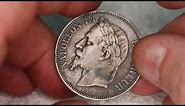 1868 5 Francs Napoleon III Silver Coin