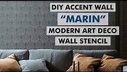 DIY Accent Wall | Stenciling with MARIN Modern Art Deco Wall Stencil | How To Stencil Tutorial #diy