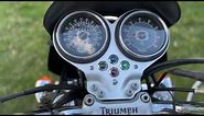 2007 Triumph Bonneville 900 with Cozy sidecar. Walk around, test drive, exhaust, peashooter mufflers