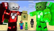 Zombie and Skeleton into Clock Man but Herobrine is against it - Minecraft Animation
