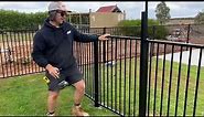 How To Install Black Flat Top Pool Gate Plus Magna Latch - Outback Fencing