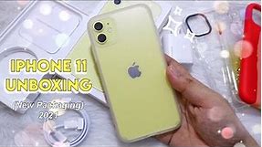 iPhone 11 Unboxing! 💛 (New Packaging) Set up + Cute Cases // Early 2021 ✨