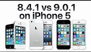 iPhone 5 iOS 9.0.1 vs iOS 8.4.1