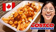 Canadian Tries COSTCO POUTINE for the First Time 🍟 (Fries, cheese, gravy)