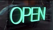 Neon Green Open Sign for Your Nature-Loving Business