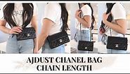 ADJUST CHANEL BAG CHAIN LENGTH! | Chanel Mini Rectangle Mod Shots | Irene Simply