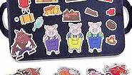 CHEFAN Felt/Flannel Board Story Set of 4, PRECUT Felt Pieces for Preschool Toddlers, Three Little Pigs|Goldilocks and Three Bears|Hansel and Gretel|The Hare and Tortoise
